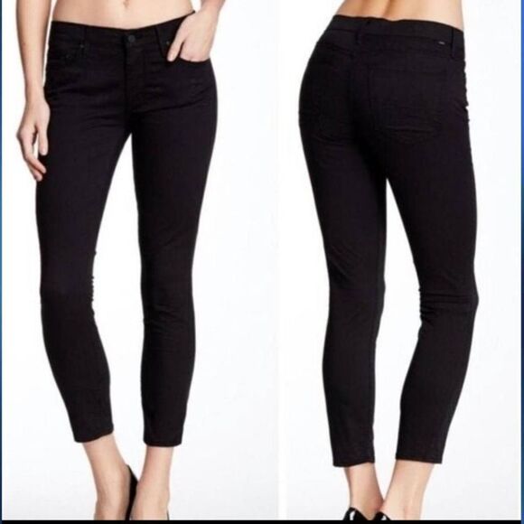 Mother The Looker Crop in Island Fever Black Pants Size 26 - Picture 1 of 6